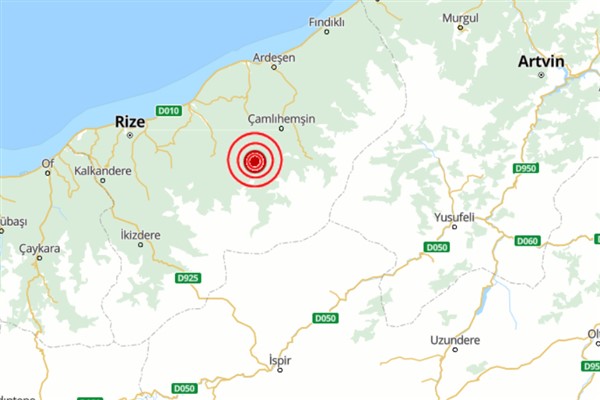 Rize’de deprem